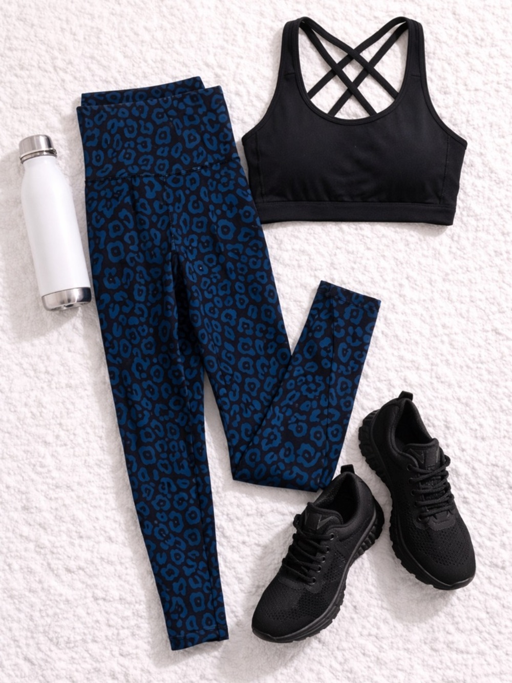 Lane Bryant Navy Blue Leopard Print High-Waist Leggings